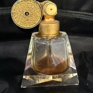 Vintage Gold and Clear Decorative Perfume Bottle